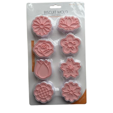 Cortador Galletas Flores Estampadas 8 Diseños