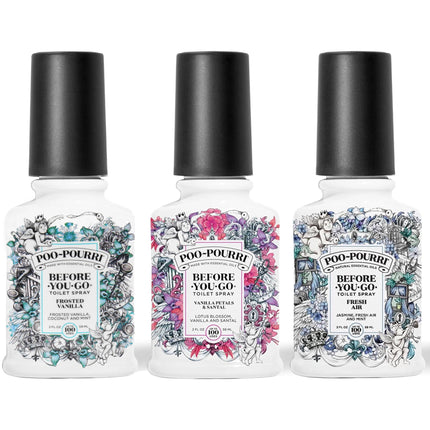 Spray de baño Poo-Pourri Before-You-Go Spring, paquete variado de 60 ml