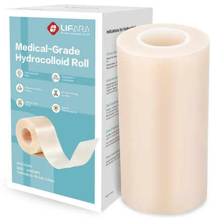 Rollo hidrocoloide para cuidado de heridas LIFARA, recortable a la medida, 4 pulg x 10 pies