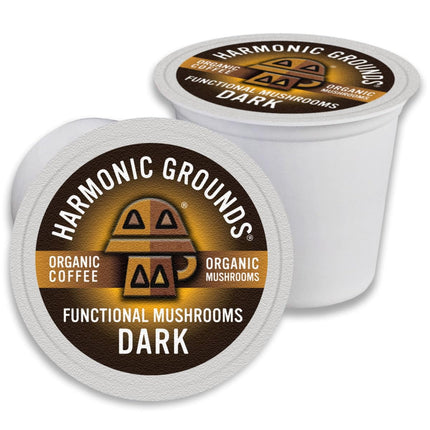 Cápsulas de café Harmonic Grounds con hongos orgánicos, tostado oscuro, 34
