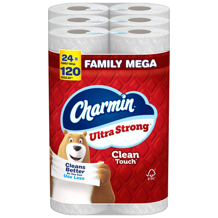 Papel higiénico Charmin Ultra Strong Clean Touch 24 Mega Rollos