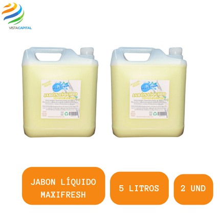 Jabon Liquido Maxifresh Hipoalergenico Con Glicerina 5 Litros 2 Unidades