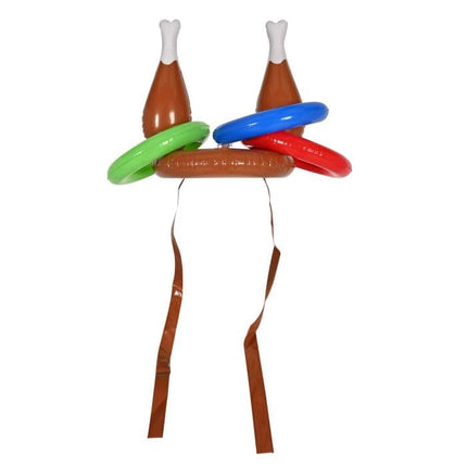 Juego de lanzamiento de aros con muslo de pollo inflable Beistle con 3 aros incluidos
