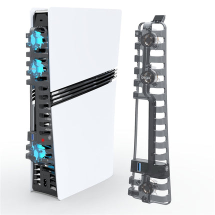 Ventilador de refrigeración compatible con PS5 Pro - Sistema de refrigeración externo silencioso para disco y accesorios de disipación de calor de edición digital-Negro