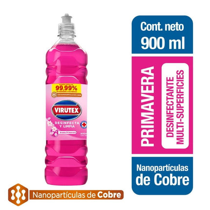 Limpiador Desinfectante Líquido Primavera con nanopartículas de cobre Botella, 900 ml