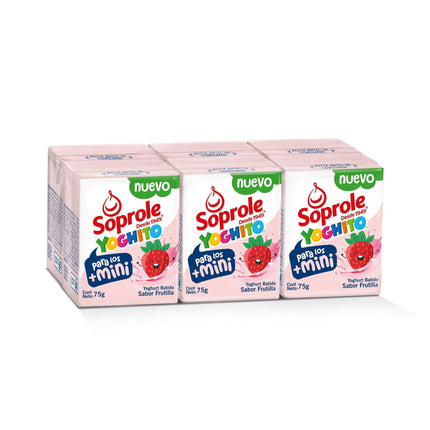 Yoghurt Batido Mini Frutilla Pack 6 Caja, 450 g | Apishop