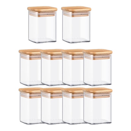 10 Tarros De Almacenamiento De Alimentos, Tarro De Vidrio Transparente Para Azúcar, Té Floreciente, Especias