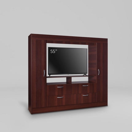 Clóset Baker TV 55 Pulgadas 2 Puertas 4 Cajones Chocolate
