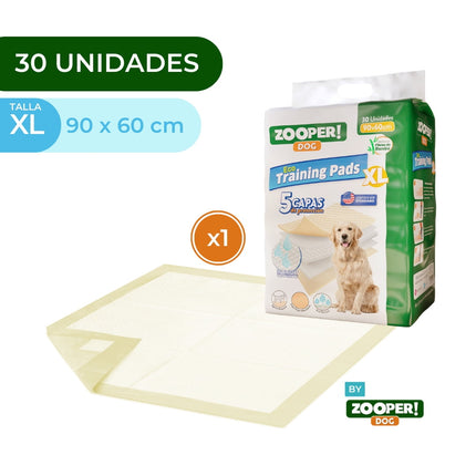 30 Pañales Sabanillas Mascotas Perros 90x60cm Zooper Dog