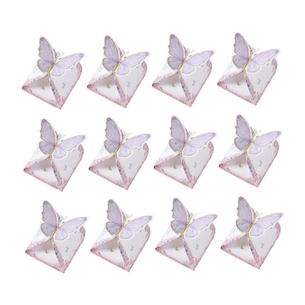 12 Bolsas De Dulces De Mariposa, Bolsas De Embalaje De Regalo Para El Festival De San Valentín, Vacaciones, Color Morado
