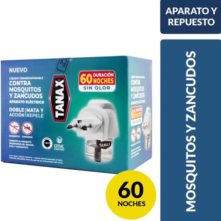 Insecticida Eléctrico Repuesto + Aparato Termoevaporable Mata Mosquitos y Zancudos sin Olor, 27.5 ml