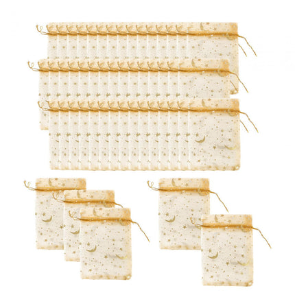 50 Bolsas De Organza Con Cordón, Bolsas De Organza Para Bodas, Festivales De Dulces
