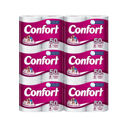 Pack 24 Rollos Confort Doble hoja 50Mts