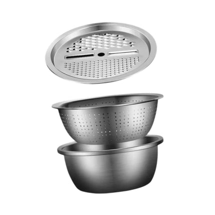 Colador Para Lavar Arroz Y Rebanador De Verduras, Cuenco De Drenaje Para Verduras Y Frutas, 28 Cm