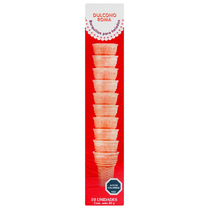 Barquillos Dulcono Roma en Vaso 40 g 10 un.
