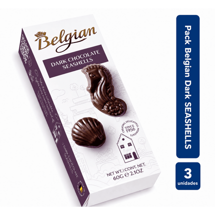 Pack 3 Belgian Seashells Dark 60g
