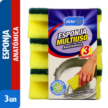 Esponja Anatómica Abrasiva, 3 Un