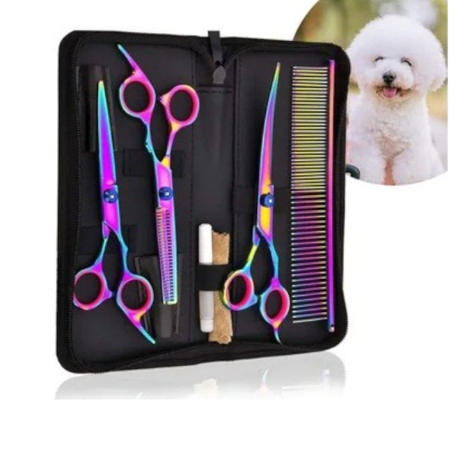 Set Tijeras Peluqueria Canina Corte De Pelo Para Mascotas