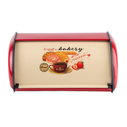 Caja De Pan De Esquina Encimera Almacenamiento De Pan Recipiente De Pan Recipiente De Pan De Metal Rojo