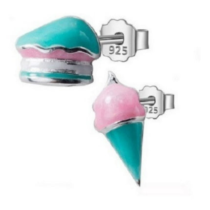 Pendientes Helado Dulce Plata S925