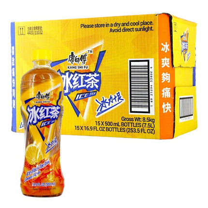 Té Rojo Helado Sabor Limon Marca Kang Shi Fu 500 ml* 15 Botellas