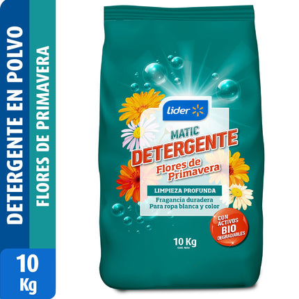 Detergente en Polvo Flores de Primavera Bolsa, 10 kg