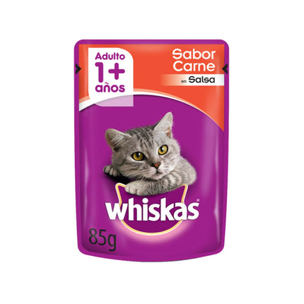 Sobres de Alimento Húmedo Whiskas Carne 12 un.