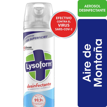 Desinfectante Ambientes Aerosol y Superficies Aire de Montaña Lata