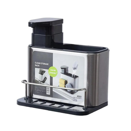 Dispensador De Jabón Y Organizador Para Cocina plateado