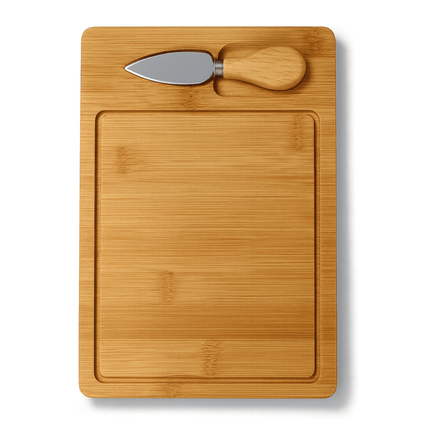 Tabla Picoteo Quesos Madera Con Utensilio Para Untar Cortar