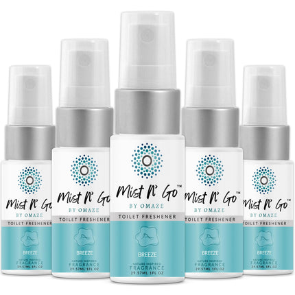 Spray de baño Mist N' Go, eliminador de olores para viajes, 30 ml, 5 unidades