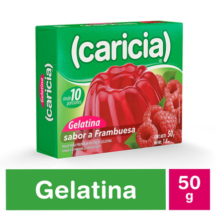Gelatina Frambuesa, 50 g - Caricia | Apishop