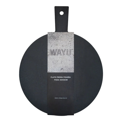 Plato Piedra Redondo de 42Cm con Mango Cocina Wayu