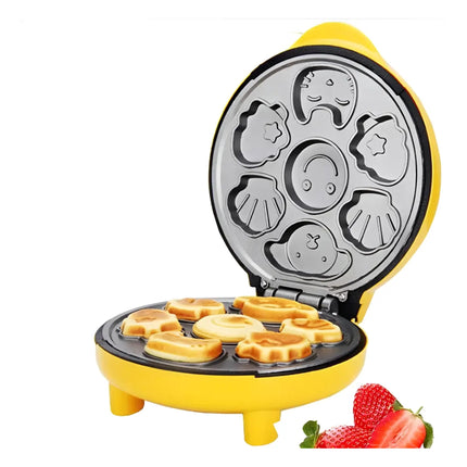 Waffles Maquina  Mini Infantil Electrica Para Hacer Mini Tortas Y Masas Con Formas Divertidas Placa Antiadherente De Facil Limpieza Regalo Ideal Para Cocinar Con Ninos En Casa FIGOIMPORT