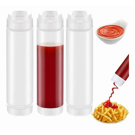 Pack 3 Dispensadores Salsa Salsero Plastico 400ml , No Bpa