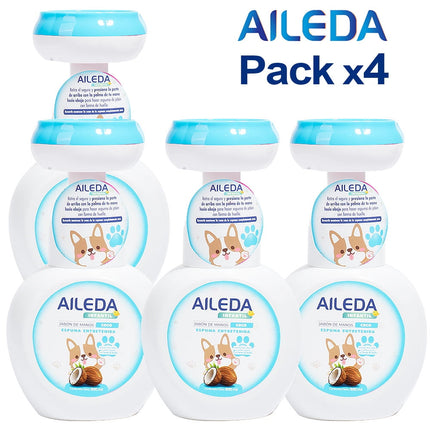 Jabón Espuma Infantil (Huella) 300 Ml (Paquete de 4 botellas) Aroma De Coco
