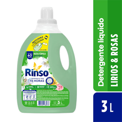 Detergente Líquido Lirios y Rosas Botella, 3 L