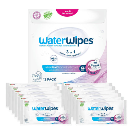 WaterWipes Cuidado Adulto Toallitas Íntimas Sensibles 360 Unidades