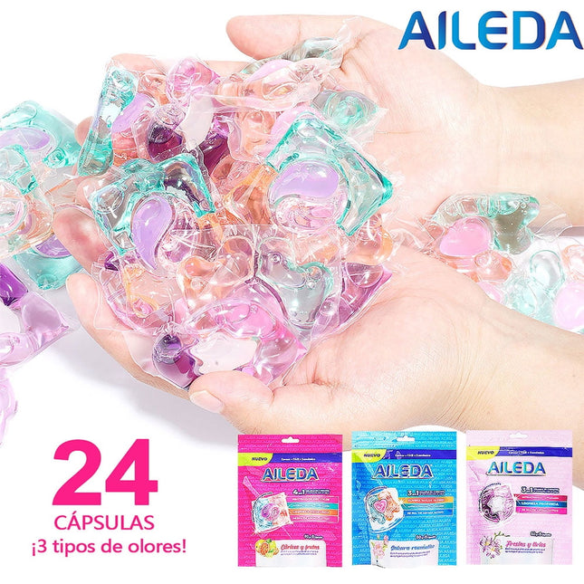 Detergente En Cápsulas Aileda Pods 24 Uni ¡3 Tipos De Olores