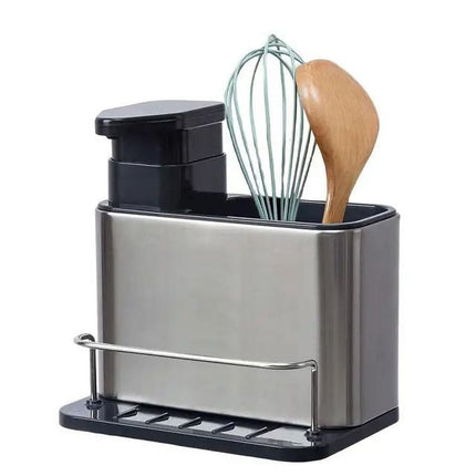 Dispensador Jabón Gel Acero Inoxidable Con Soporte Esponja