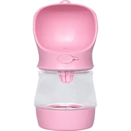 Botella agua portátil mascotas 258ml color rosado