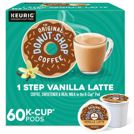 Café con leche de vainilla The Original Donut Shop K-Cup, 60 unidades