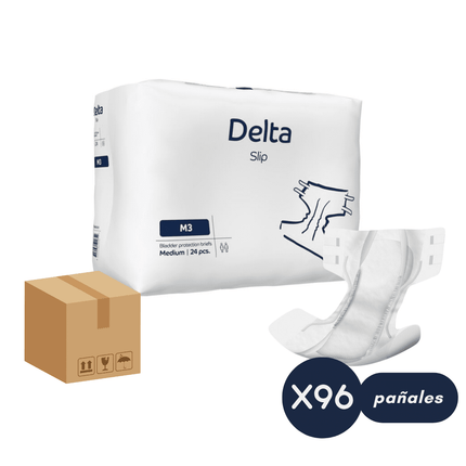 Caja Pañales Adulto Abena Delta Slip M3, Medium, 2800ml,  96 pañales.
