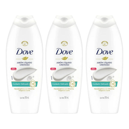 JABÓN LÍQUIDO DOVE CUIDADO DELICADO 700ML x3