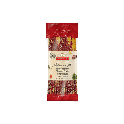 Spaguetti Picante con Salsa de Tomate Tiberino 1 x 200 gr