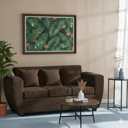 Sofa 3 Cuerpos Kansas Felpa-Chocolate