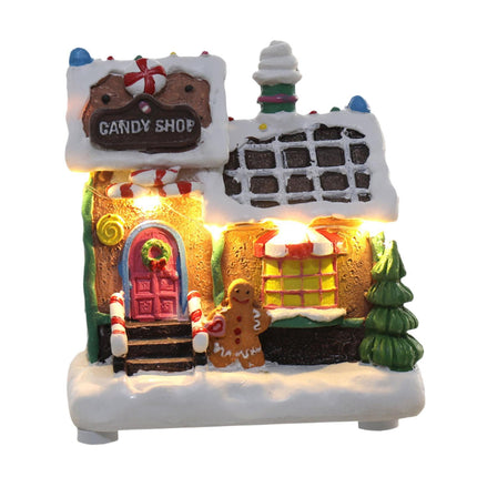 Casa De Pueblo Navideña Iluminada Para Interiores Y Exteriores Escena Navideña Casa De Galletas