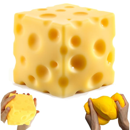 Juguete Squishy TLM Bloque de Queso Grande 10 cm para Alivio del Estrés