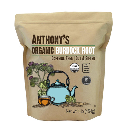 Raíz de bardana orgánica Anthony's cortada y tamizada 454 g sin gluten
