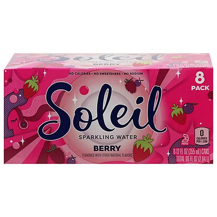Agua Saborizada con Gas Berry Soleil 8 x 355 ml | Apishop.cl